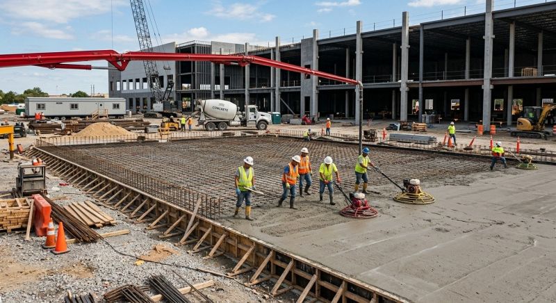 Commercial Slab Installation in Winston Salem, NC